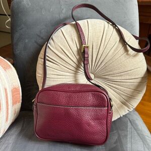 J.Crew Plum Leather Crossbody Bag